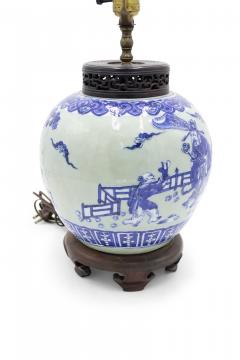 Chinese Celadon Porcelain Table Lamp on a Teak Base - 1380723