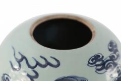 Chinese Celadon and Blue Dragon Motif Porcelain Vase - 4671410