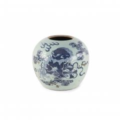 Chinese Celadon and Blue Dragon Motif Porcelain Vase - 4716949