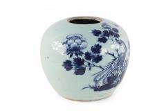 Chinese Celadon and Blue Peacock Porcelain Vase - 4198693