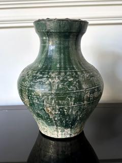 Chinese Ceramic Hu Jar with Green Glaze Han Dynasty - 3262365