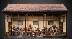 Chinese Ceramic Workshop Scaled model with 17 polychromed figures - 4269877