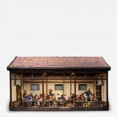 Chinese Ceramic Workshop Scaled model with 17 polychromed figures - 4277240