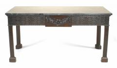 Chinese Chippendale Mahogany Green Marble Console Table - 1428841