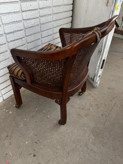 Chinese Chippendale Walnut and Cane Armchair on Casters - 4489112