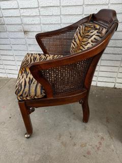 Chinese Chippendale Walnut and Cane Armchair on Casters - 4489116