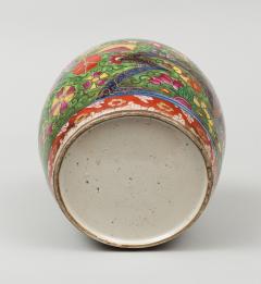 Chinese Clobbered Vase and Lid Circa 1800 - 267305