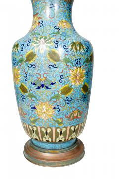 Chinese Cloisonne Vase Mounted As A Lamp - 4645402