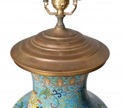 Chinese Cloisonne Vase Mounted As A Lamp - 4645420