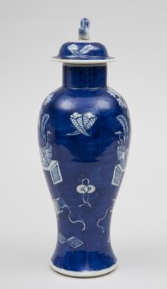 Chinese Cobalt Blue Baluster Vase Lid Circa 1890 - 267225