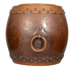 Chinese Copper And Bronze Barrel Form Planter - 4137017
