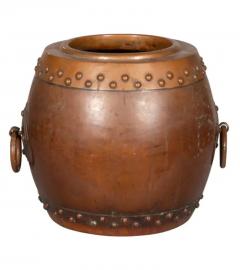 Chinese Copper And Bronze Barrel Form Planter - 4137090