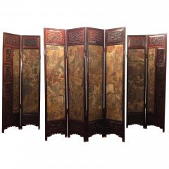 Chinese Coromandel Screen 18th Century Rosewood Painted Figural Geese - 3445846