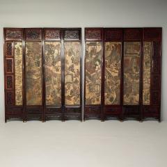 Chinese Coromandel Screen 18th Century Rosewood Painted Figural Geese - 3445852