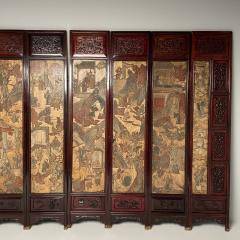 Chinese Coromandel Screen 18th Century Rosewood Painted Figural Geese - 3445856