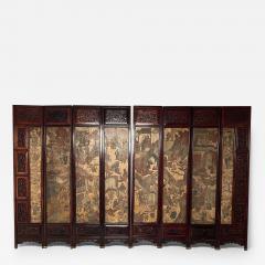 Chinese Coromandel Screen 18th Century Rosewood Painted Figural Geese - 3446822