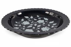 Chinese Dark Blue and White Peony Flower Design Scalloped Porcelain Bowl - 4408521