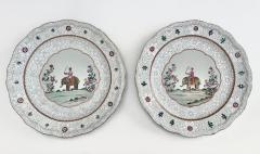 Chinese Export Anglo Indian Market Elephant Mahout Chargers Pair circa 1760 - 2840244