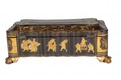 Chinese Export Black Lacquer Game Box - 4298679