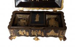 Chinese Export Black Lacquer Game Box - 4298684
