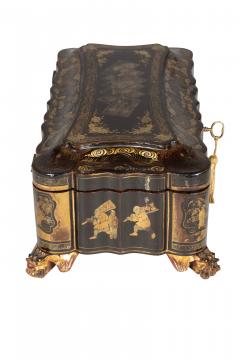Chinese Export Black Lacquer Game Box - 4298685