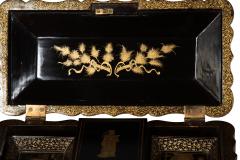 Chinese Export Black Lacquer Game Box - 4298687