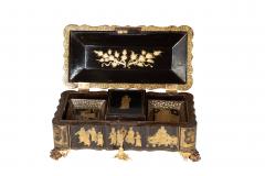 Chinese Export Black Lacquer Game Box - 4298712