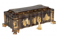 Chinese Export Black Lacquer Game Box - 4298714