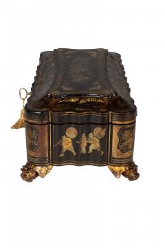 Chinese Export Black Lacquer Game Box - 4298716