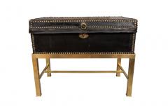 Chinese Export Black Leather Box on Stand - 3768210