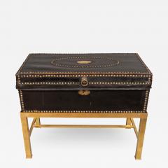 Chinese Export Black Leather Box on Stand - 4133224