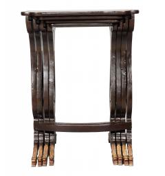 Chinese Export Brown Lacquer Quartetto Tables - 4723446