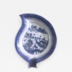 Chinese Export Canton Blue and White Leaf Dish - 843810