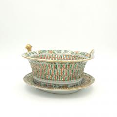 Chinese Export Famille Rose Chestnut Basket on Stand circa 1880 - 4142751