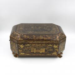 Chinese Export Lacquer Sewing Box Circa 1850 Made For The English Market - 2183716