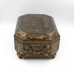 Chinese Export Lacquer Sewing Box Circa 1850 Made For The English Market - 2183717