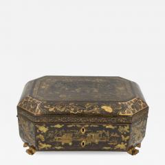 Chinese Export Lacquer Sewing Box Circa 1850 Made For The English Market - 2184760