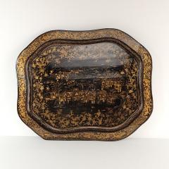 Chinese Export Lacquered Tray circa 1840 Restored - 3710846