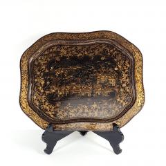 Chinese Export Lacquered Tray circa 1840 Restored - 3710847