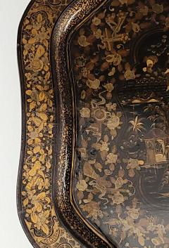 Chinese Export Lacquered Tray circa 1840 Restored - 3710852