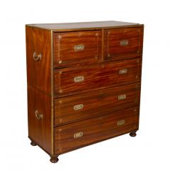 Chinese Export Mahogany and Brass Inlaid Campaign Chest - 3739844