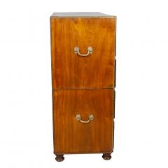Chinese Export Mahogany and Brass Inlaid Campaign Chest - 3739845