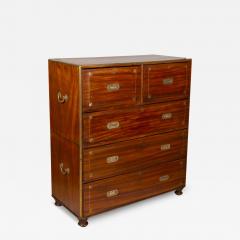 Chinese Export Mahogany and Brass Inlaid Campaign Chest - 3746474