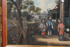 Chinese Export Oil On Canvas Of Court Scene - 4611755