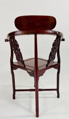 Chinese Export Oriental Hand Carved Rosewood Corner Chair - 3461185