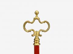 Chinese Export Painted Metal Brass Red Japanned Table Lamp 20th C  - 4340655