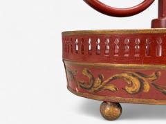 Chinese Export Painted Metal Brass Red Japanned Table Lamp 20th C  - 4340657