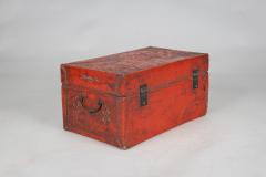 Chinese Export Pigskin Leather Red Box - 2322008