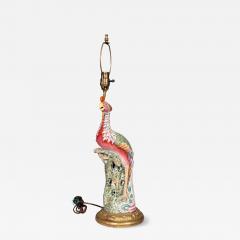Chinese Export Porcelain Phoenix Table Lamp - 4614069