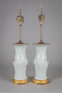 Chinese Export Porcelain Table Lamps with Shades a Pair - 2482235